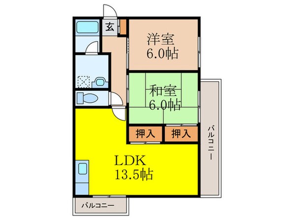 メゾンマツワⅡの物件間取画像